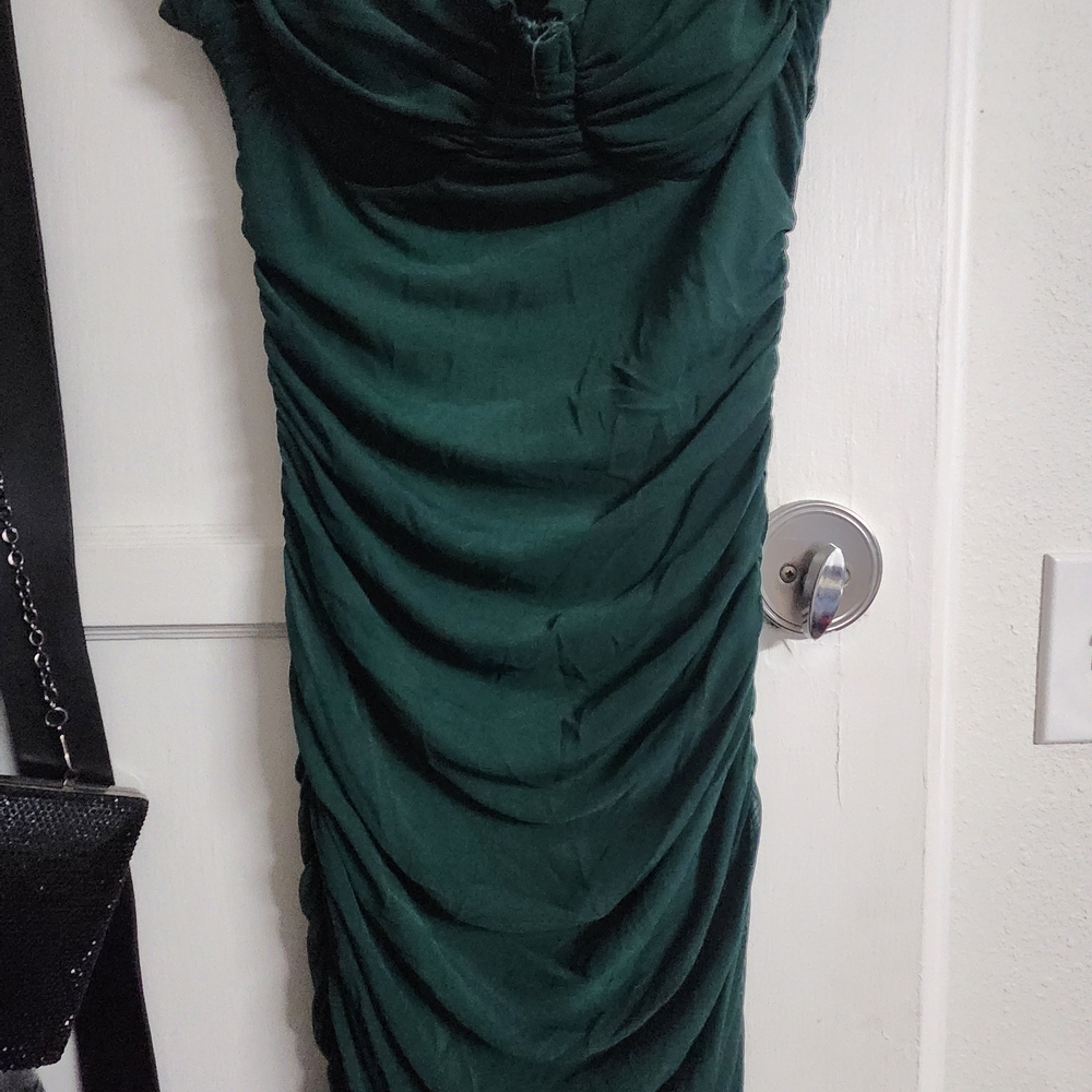 Elegant Green Ruched Dress